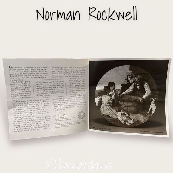 Norman Rockwell Heritage Collection Limited Edition Plate  “The Halloween Frolic - Picture 4 of 8